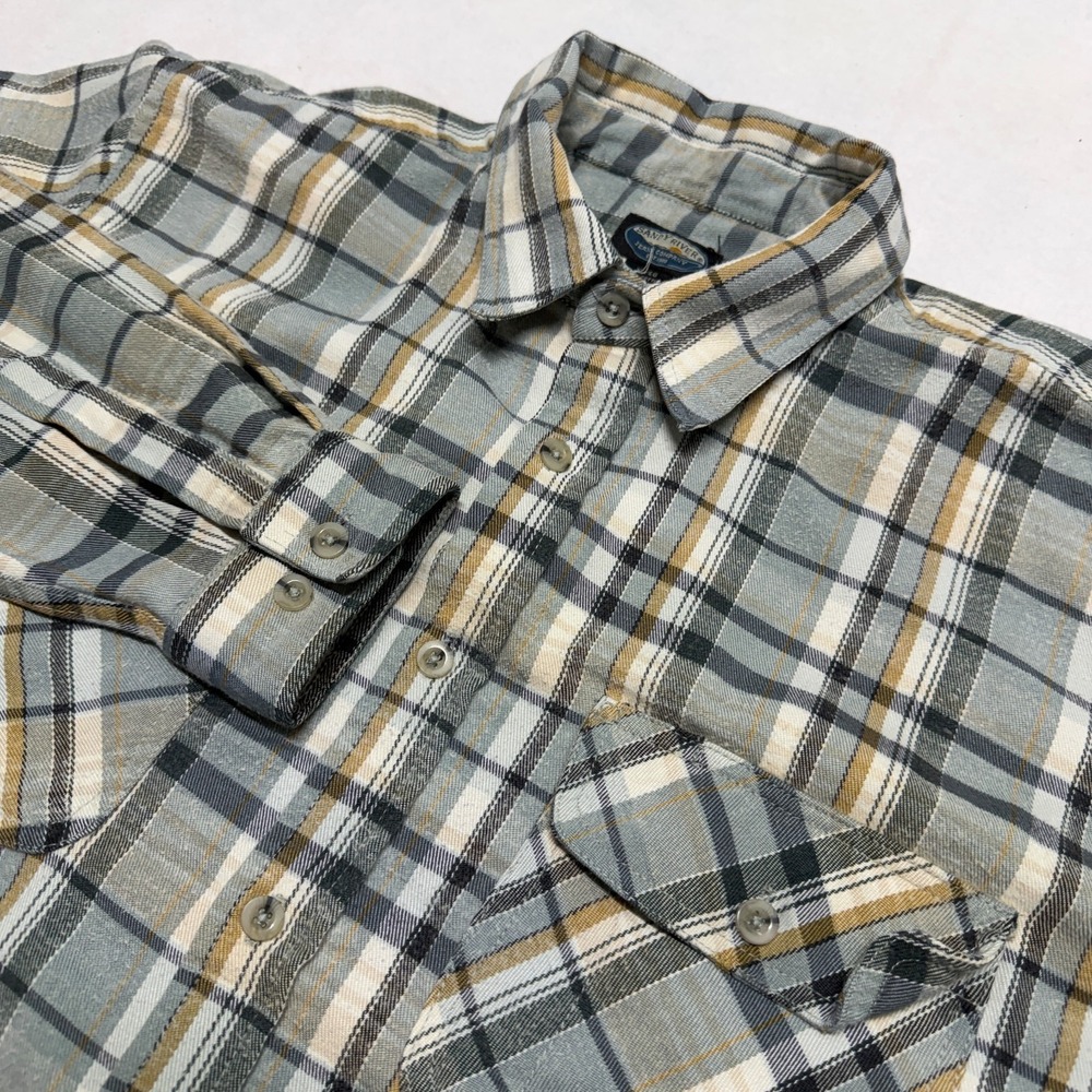 Sandy River Mens XL Plaid Long Sleeve Pearl Snap Shirt‎ Jacket Shacket Workwear
